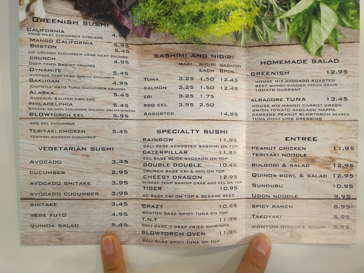 Menu Greenish-2