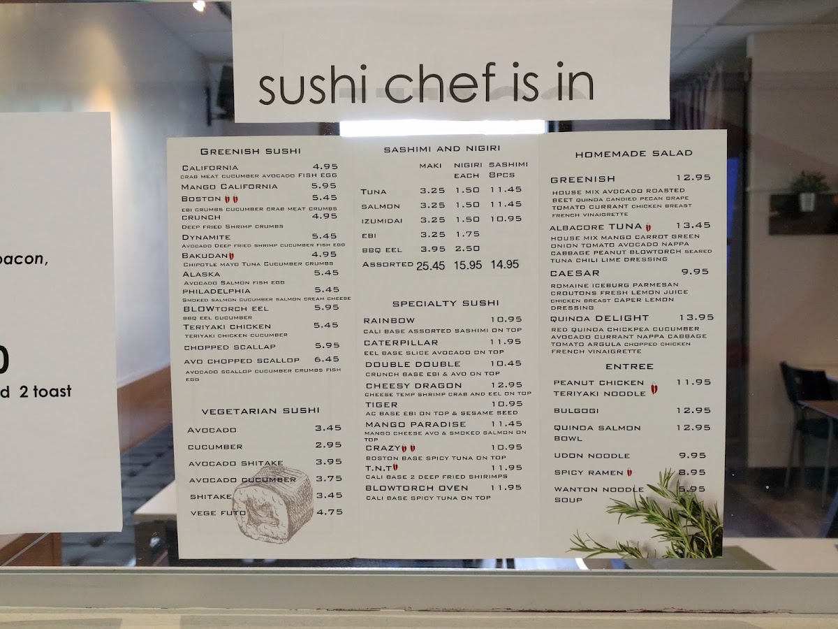 Menu Greenish-3