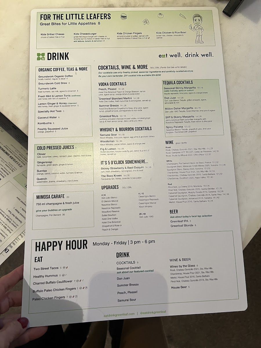Menu Greenleaf Kitchen & Cocktails-1