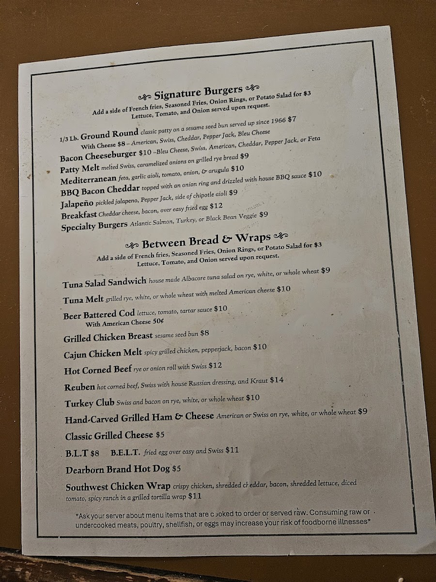 Menu Greenwich Time Pub-1