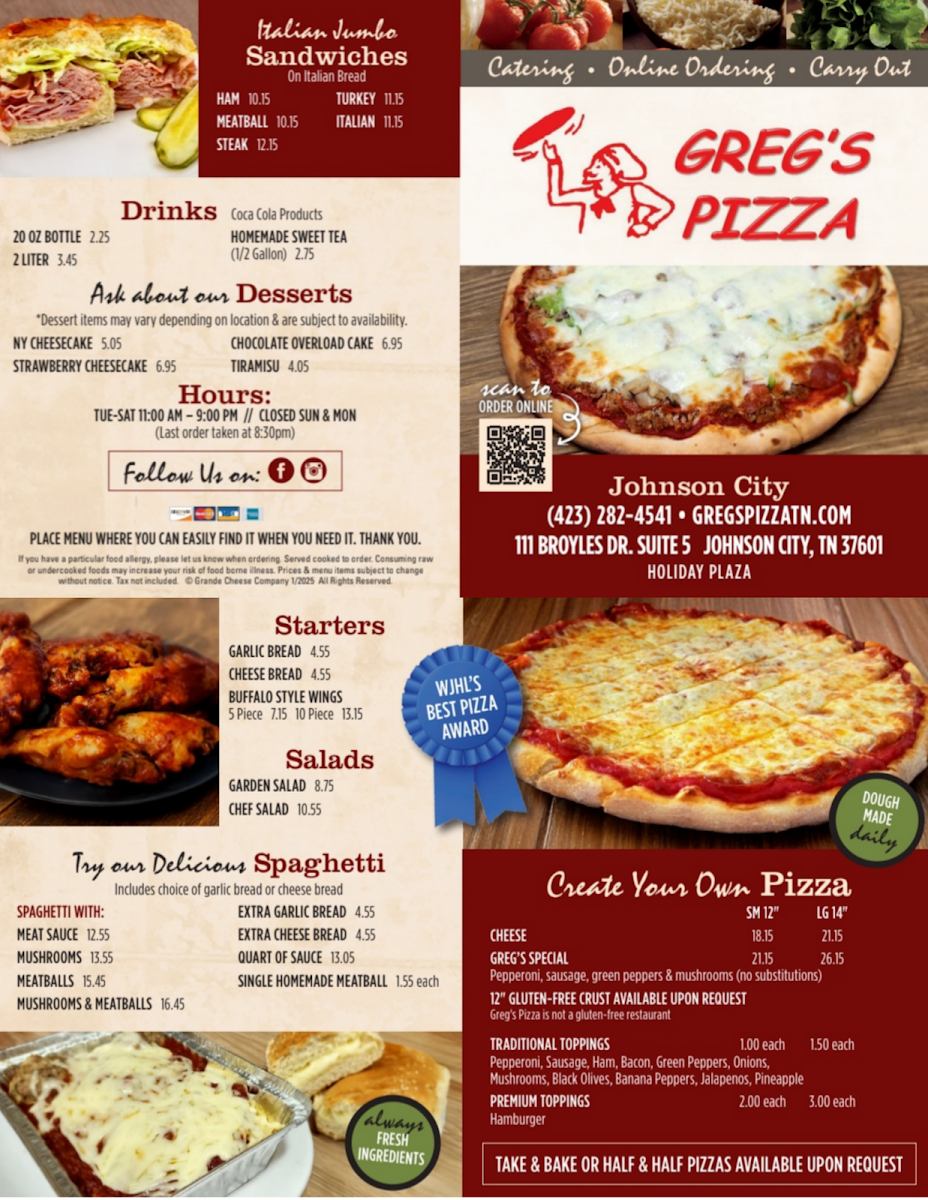Menu Greg's Pizza-1