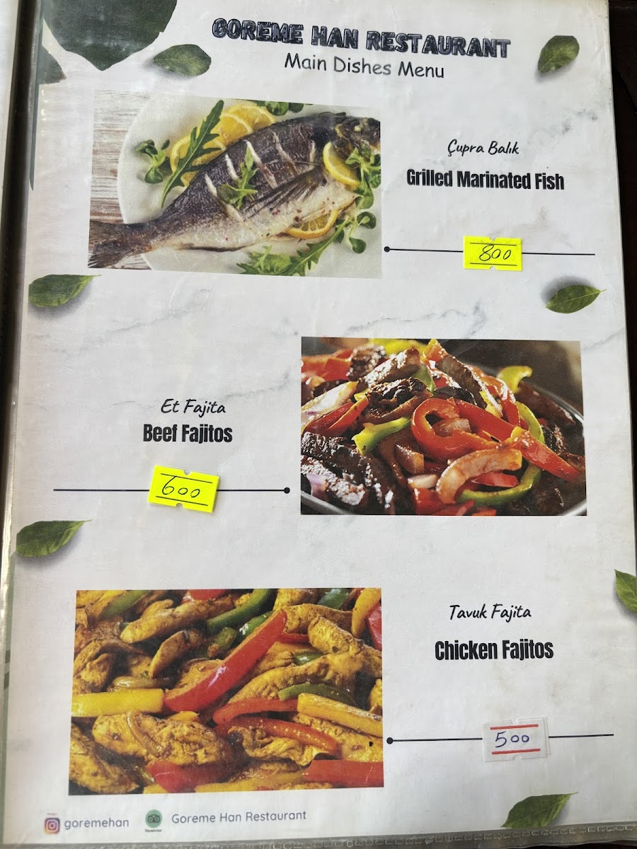 Menu Göreme Han Restaurant-6