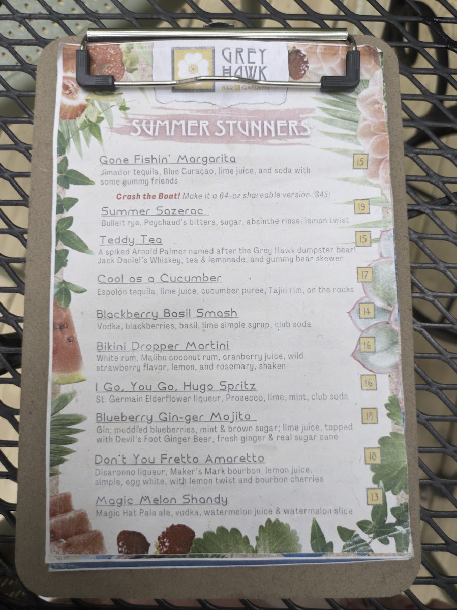 Menu Grey Hawk Bar & Gardens-8
