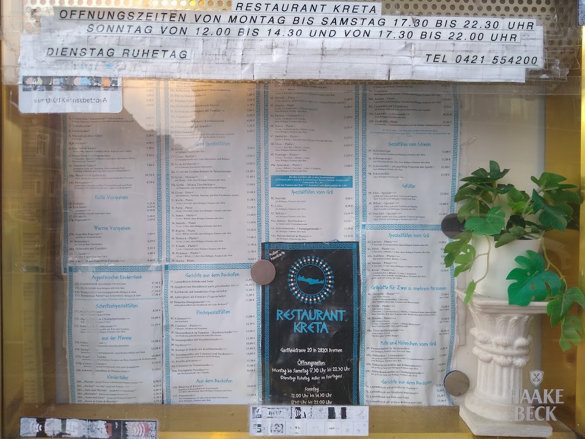 Menu Griechisches Restaurant Kreta-1