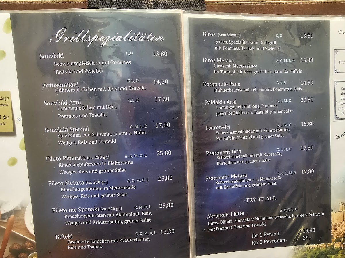 Menu Griechisches Restaurant 'zum Griechen'-2
