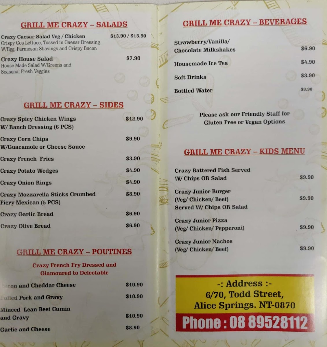 Menu Grill Me Crazy - Gmc-3