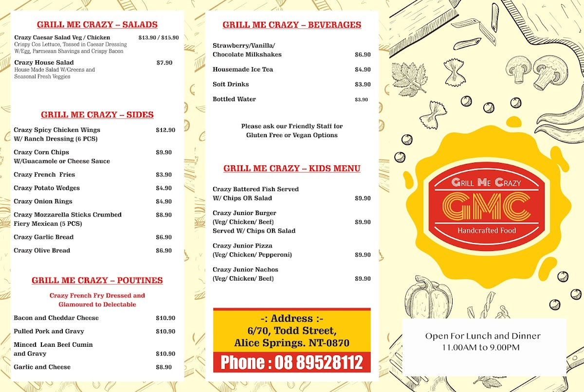 Menu Grill Me Crazy - Gmc-5