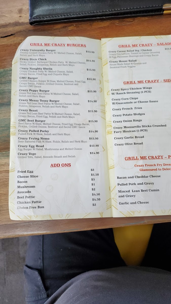 Menu Grill Me Crazy - Gmc-9
