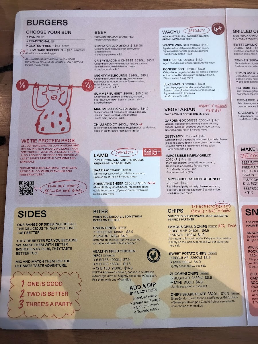 Menu Grill'd Burgers - Bundoora-1