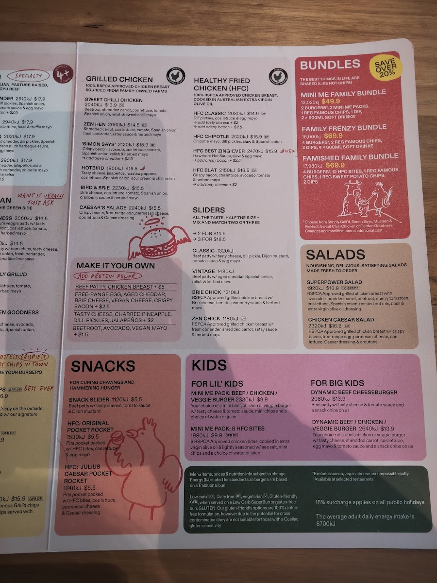 Menu Grill'd Burgers - Bundoora-2
