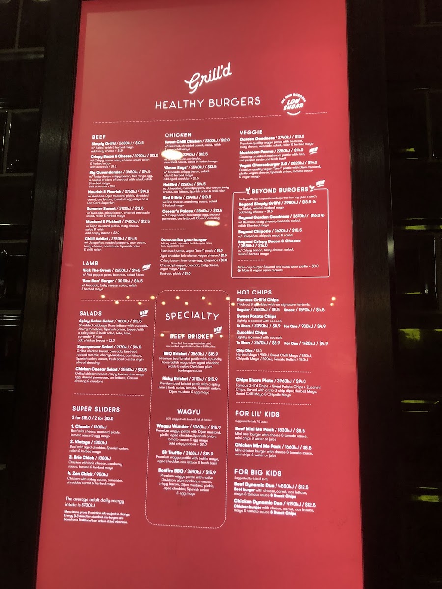 Menu Grill'd Burgers - Toowong-2