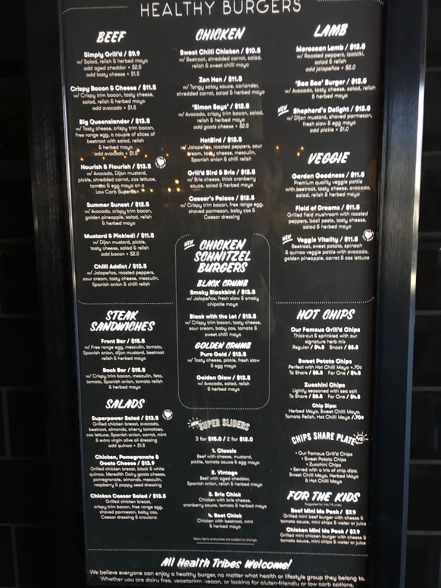 Menu Grill'd Burgers - Toowong-3