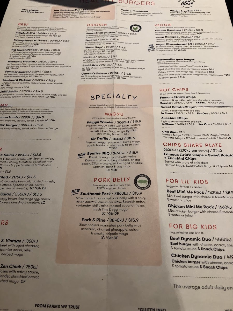 Menu Grill'd Burgers - Toowong-4