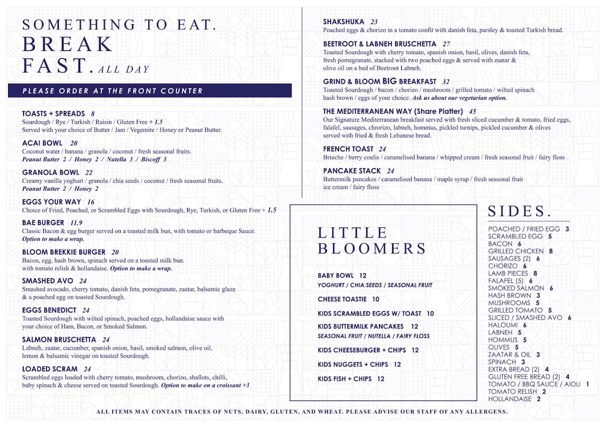 Menu Grind & Bloom Cafe-2