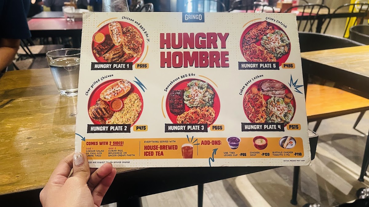 Menu Gringo Chicken, Ribs & Friends - Sm Megamall Atrium-5