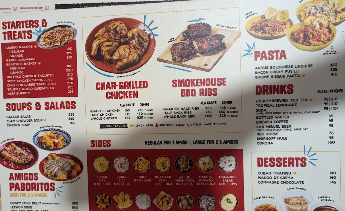 Menu Gringo Chicken, Ribs & Friends - Sm Megamall Atrium-7