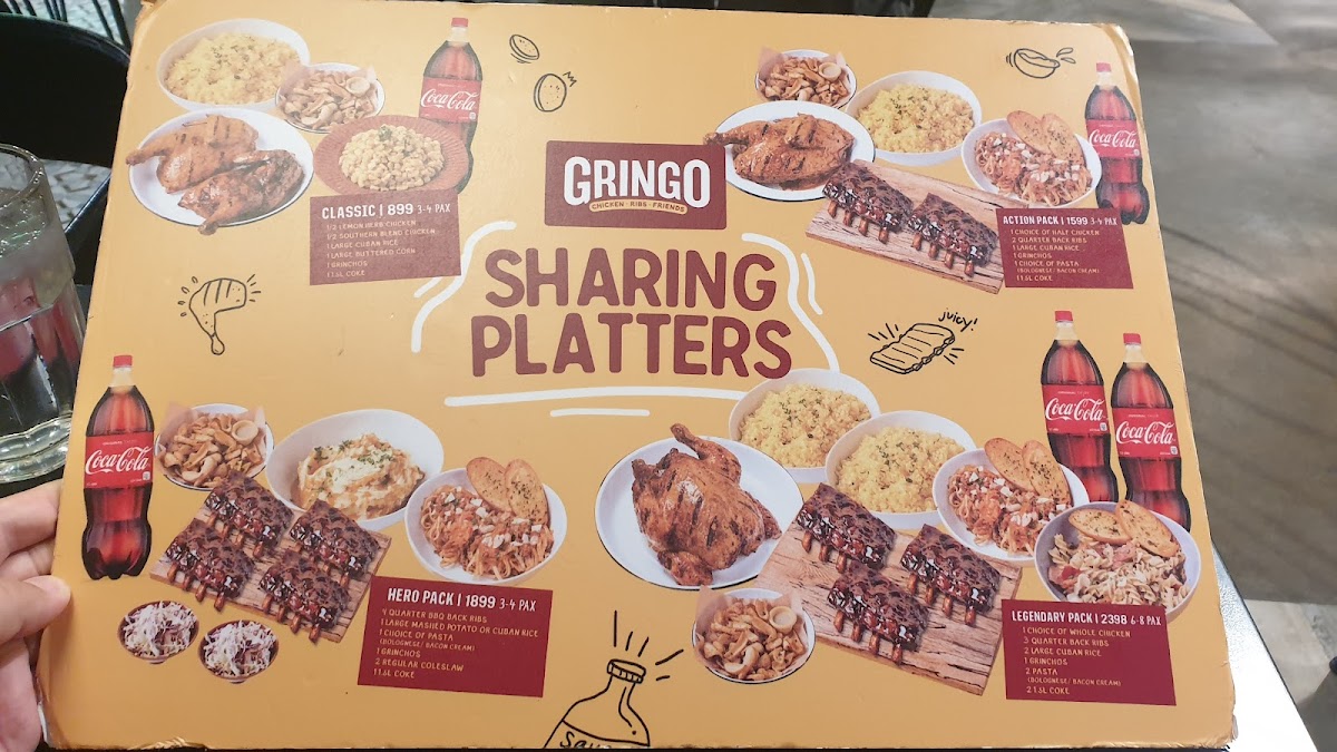 Menu Gringo Chicken, Ribs & Friends - Sm Megamall Atrium-8