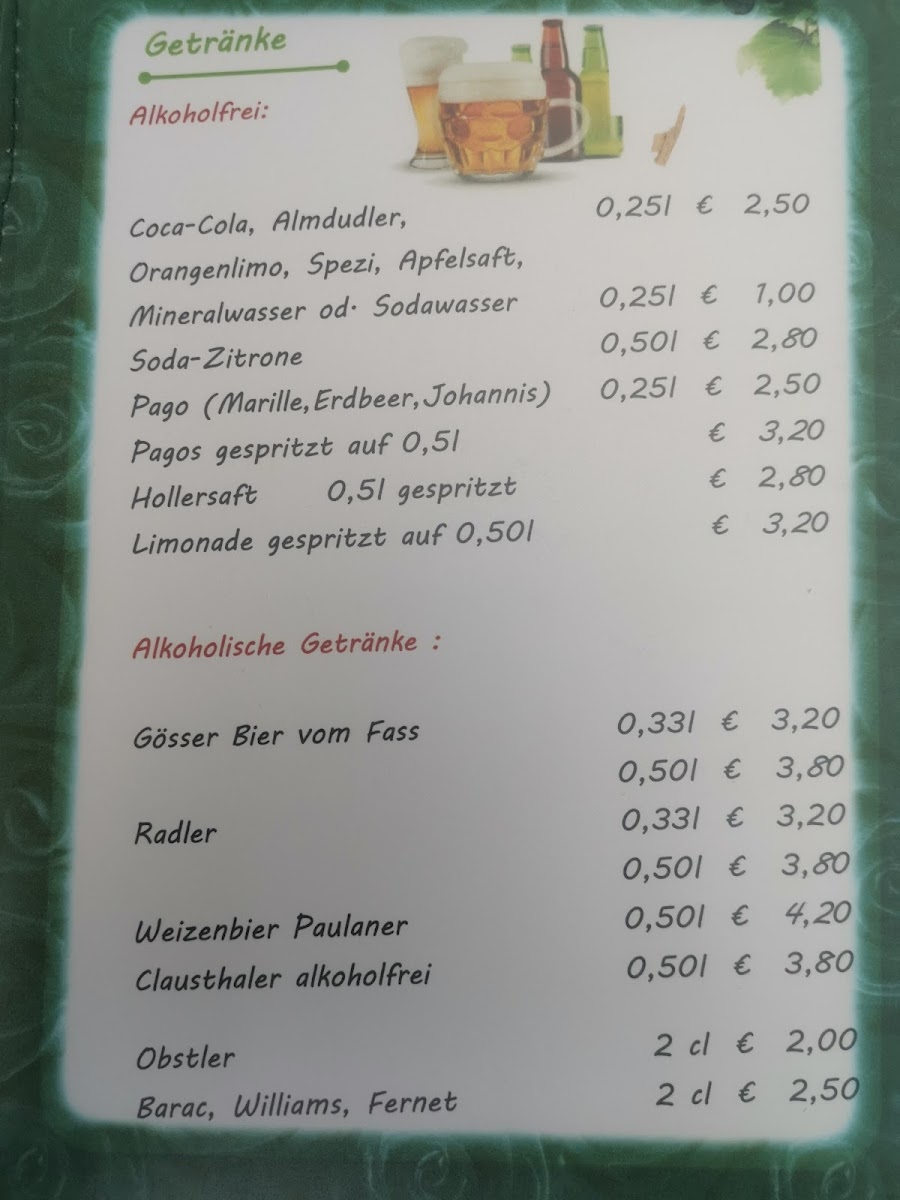 Menu Grinzing Heuriger Am Steinberg Fam Kummer-1