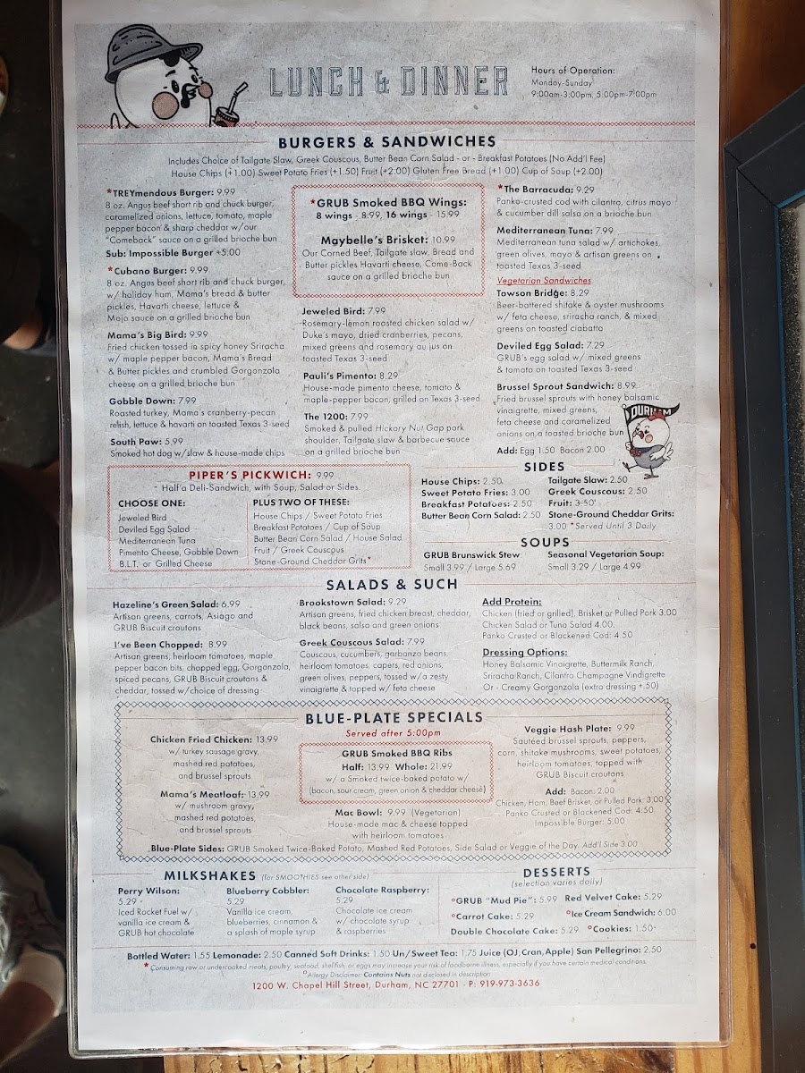 Menu Grub Durham-1