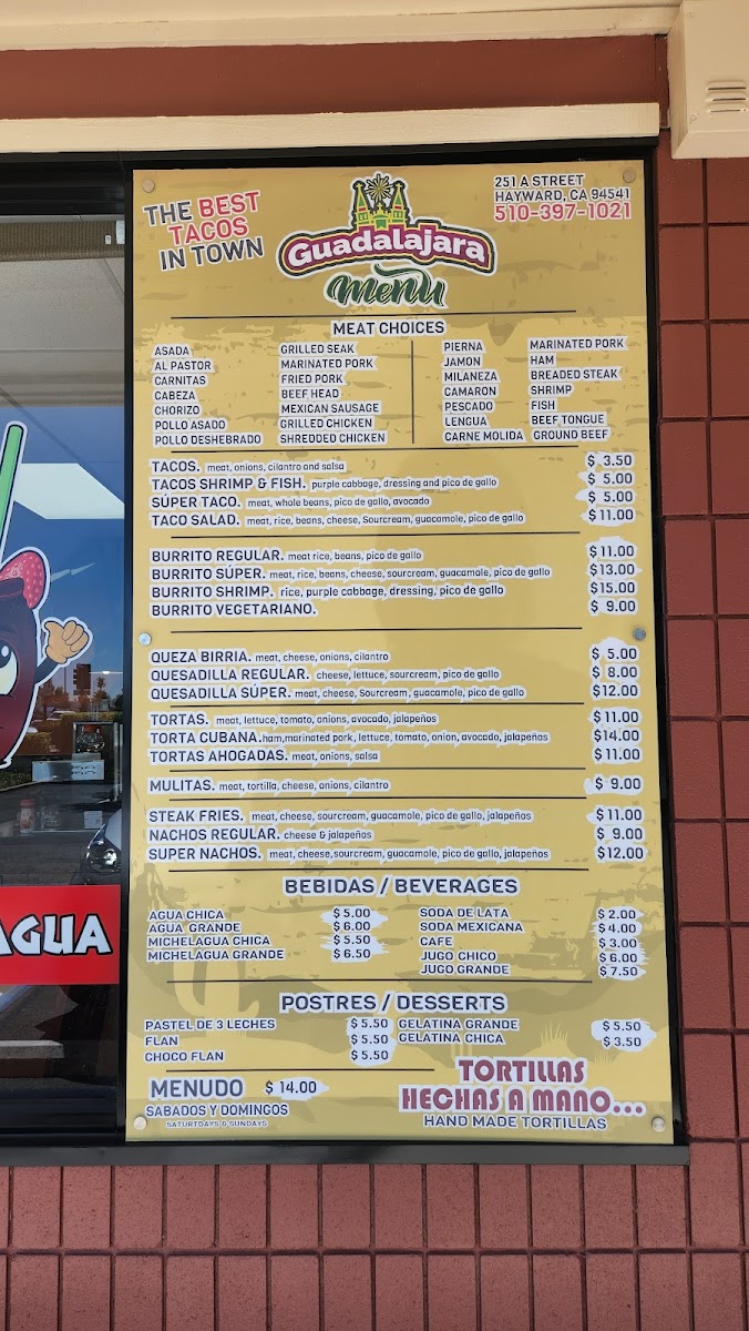 Menu Guadalajara Tacos-1