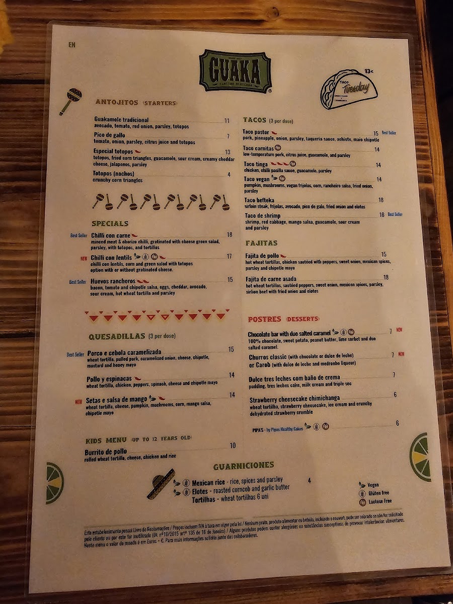 Menu Guaka-5