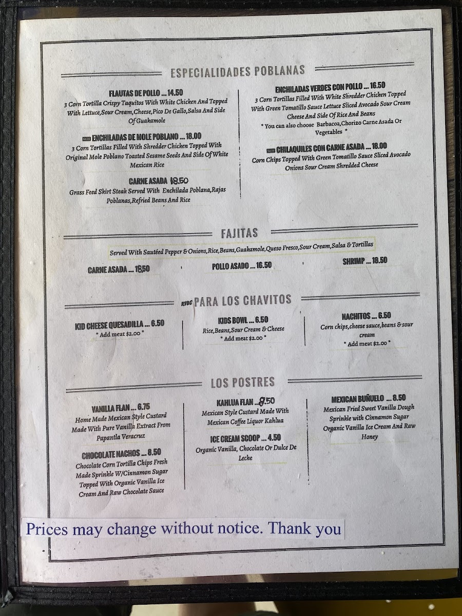 Menu Guakamole's-10
