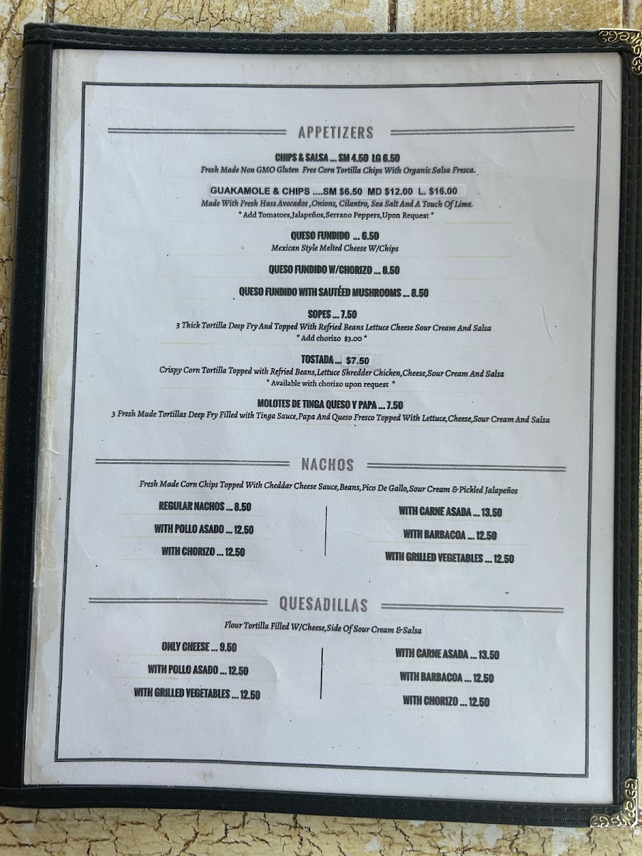 Menu Guakamole's-3