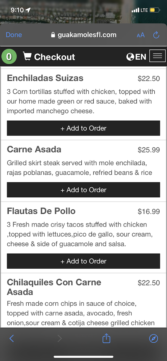 Menu Guakamole's-9