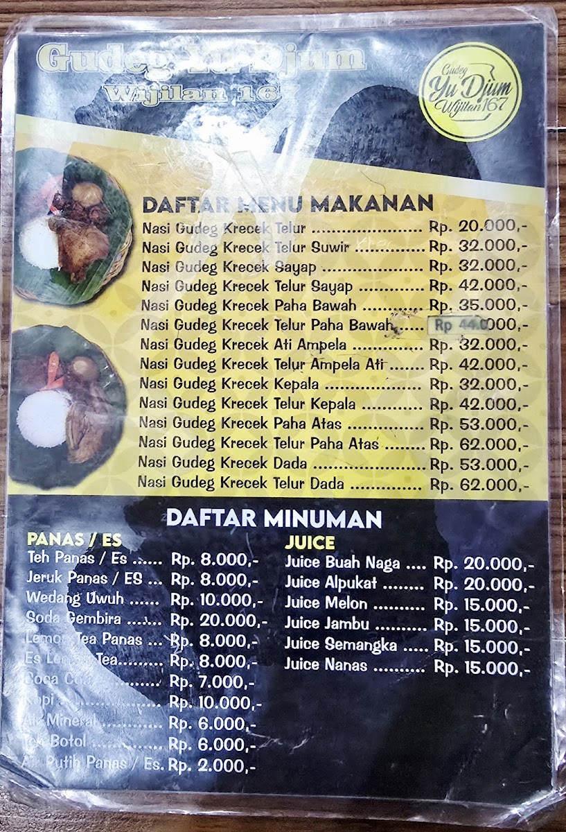 Menu Gudeg Yu Djum Wijilan 31-3
