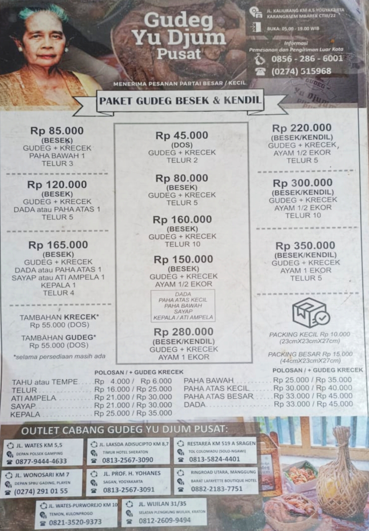 Menu Gudeg Yu Djum Wijilan 31-4