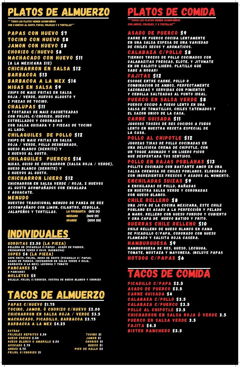 Menu Guerra's Kitchen-1