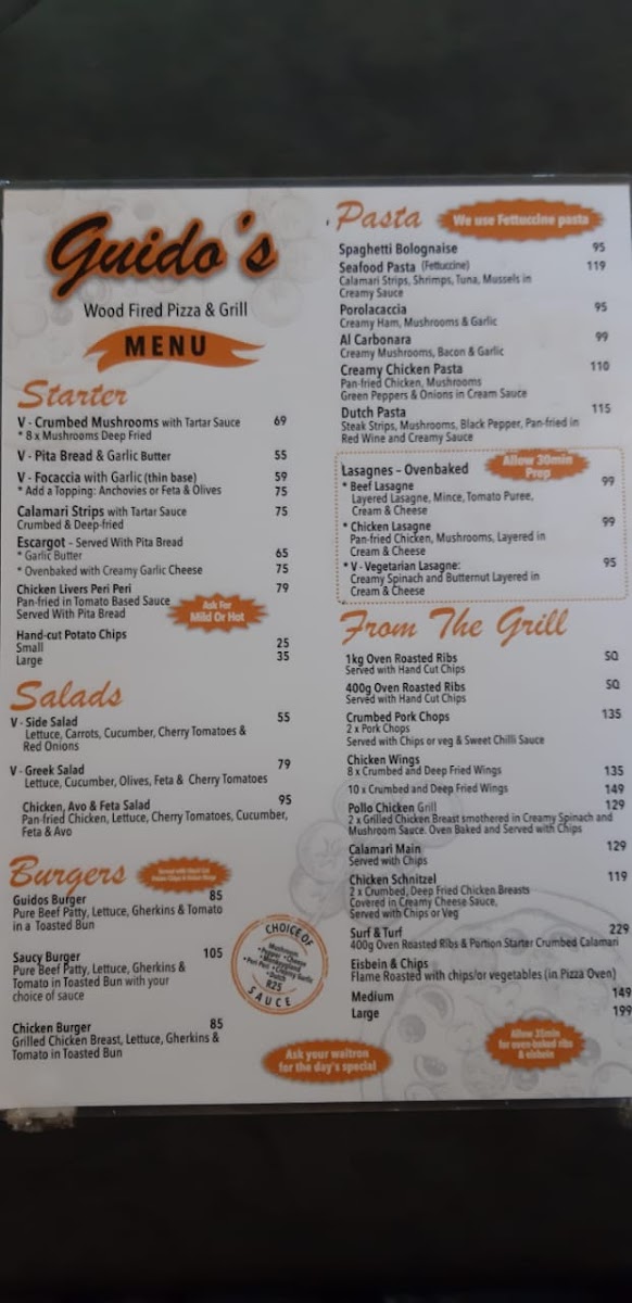 Menu Guidos Kraggakamma Family Restaurant-1
