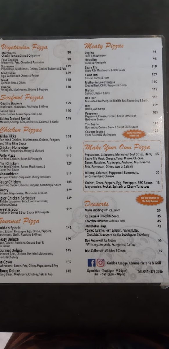 Menu Guidos Kraggakamma Family Restaurant-2