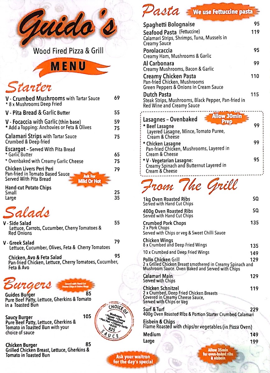 Menu Guidos Kraggakamma Family Restaurant-8