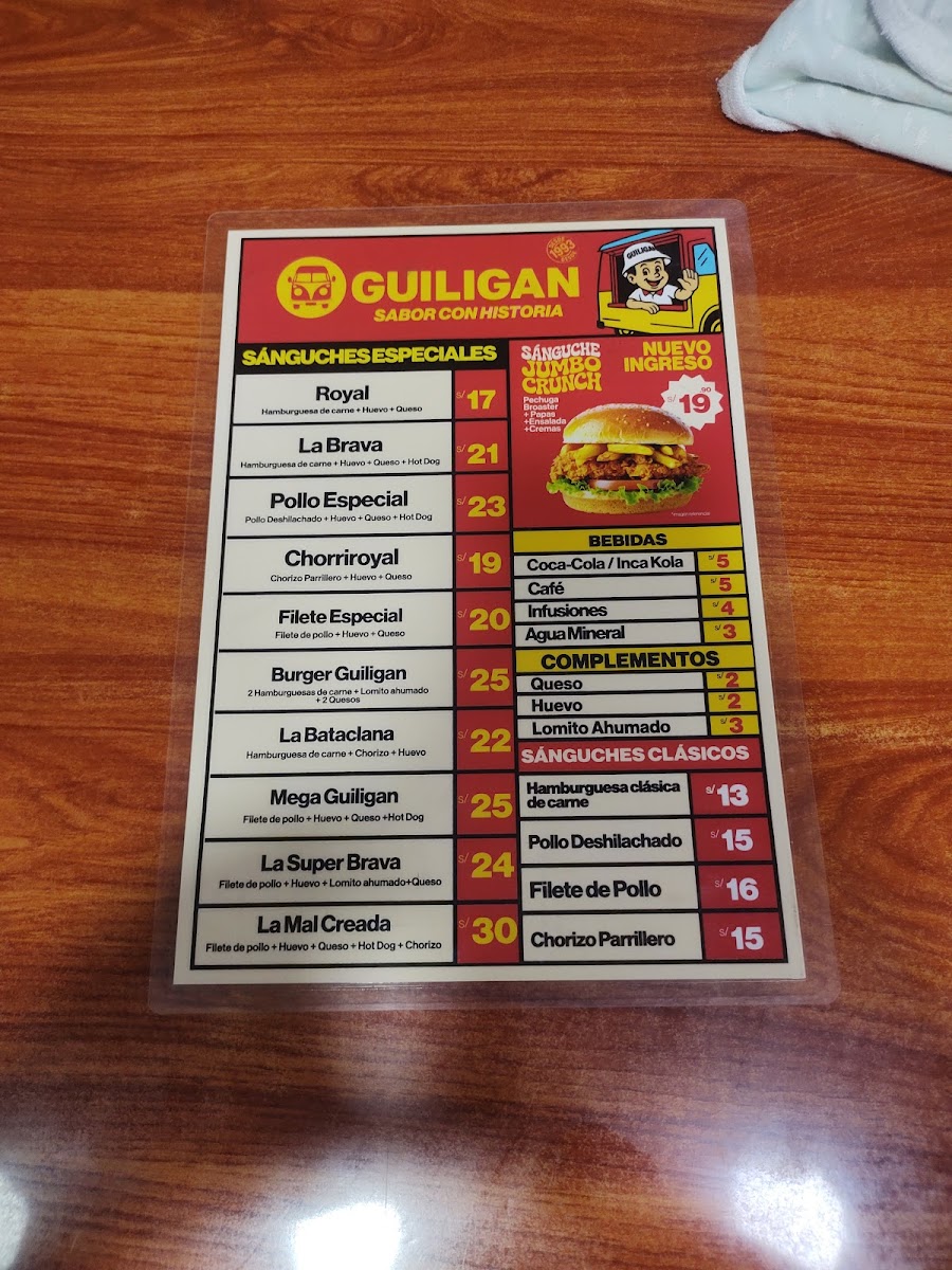 Menu Guilligan Burger.-2