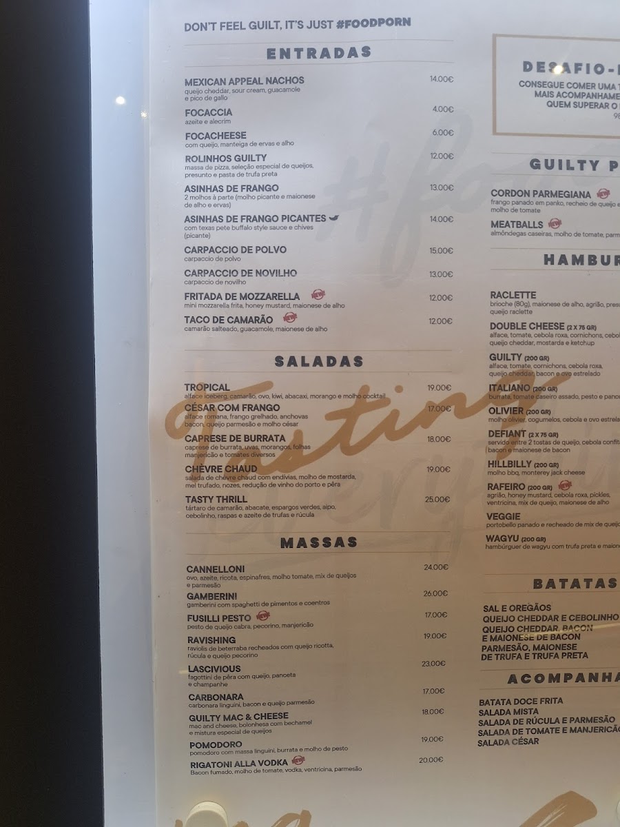 Menu Guilty By Olivier, Parque Das Nações-2
