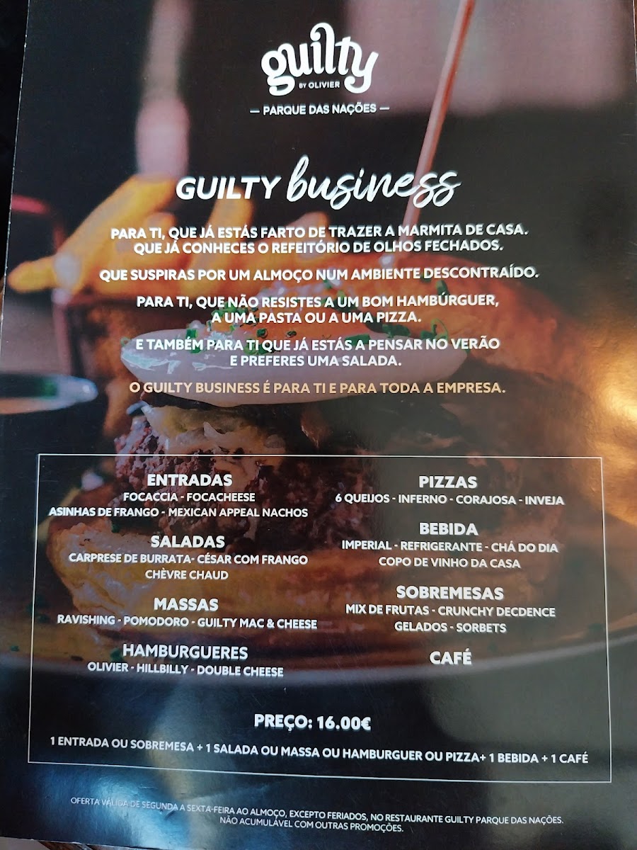 Menu Guilty By Olivier, Parque Das Nações-3