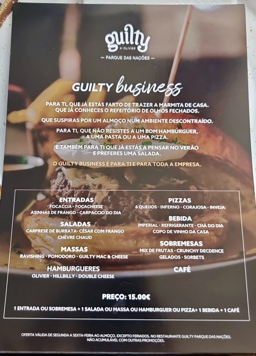 Menu Guilty By Olivier, Parque Das Nações-5