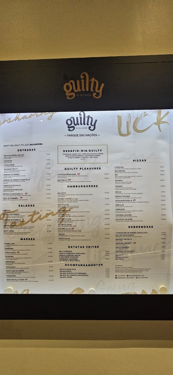 Menu Guilty By Olivier, Parque Das Nações-6