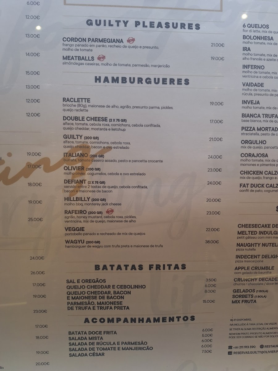 Menu Guilty By Olivier, Parque Das Nações-8