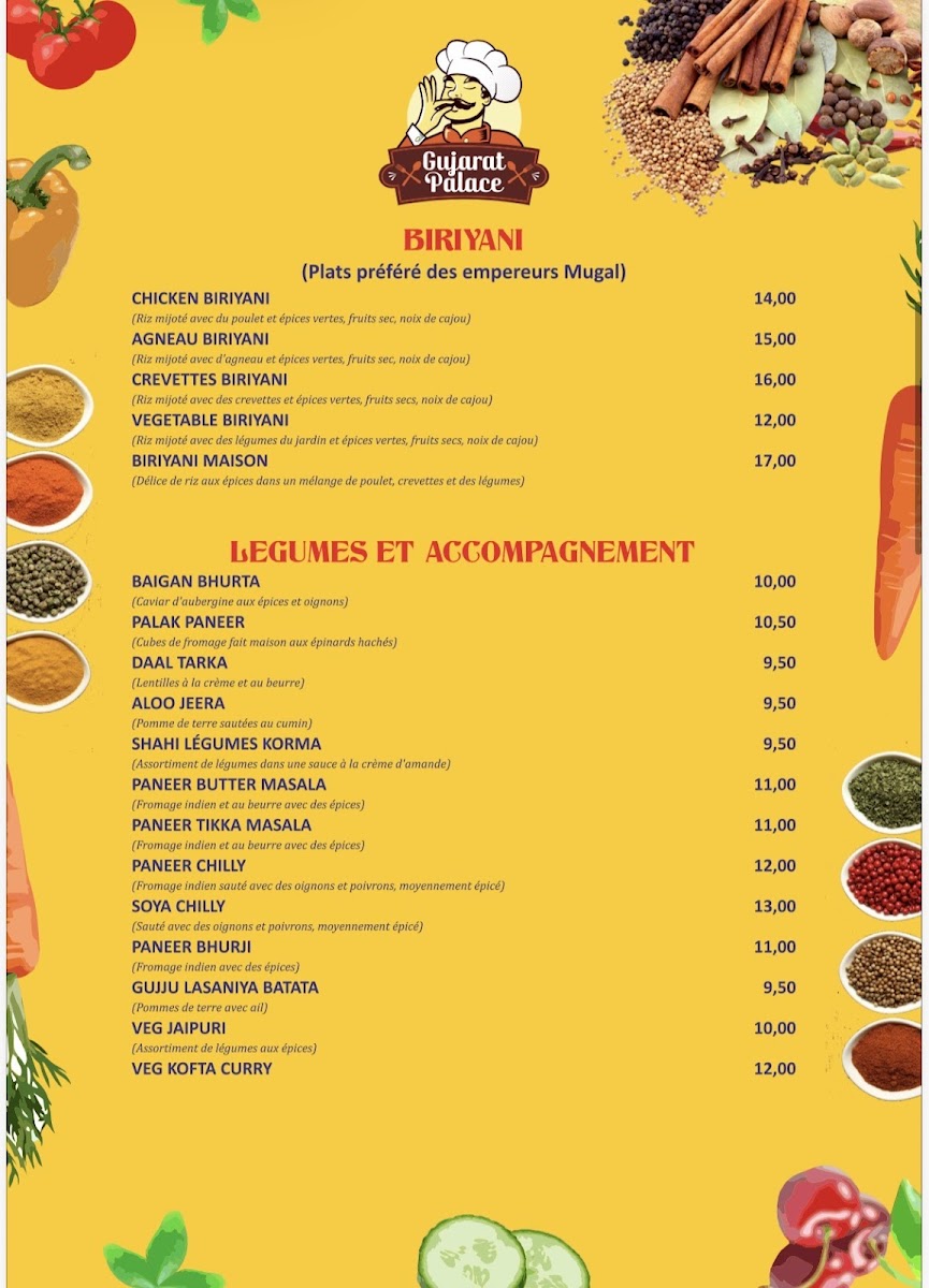 Menu Gujarat Palace Restaurant Indien-7