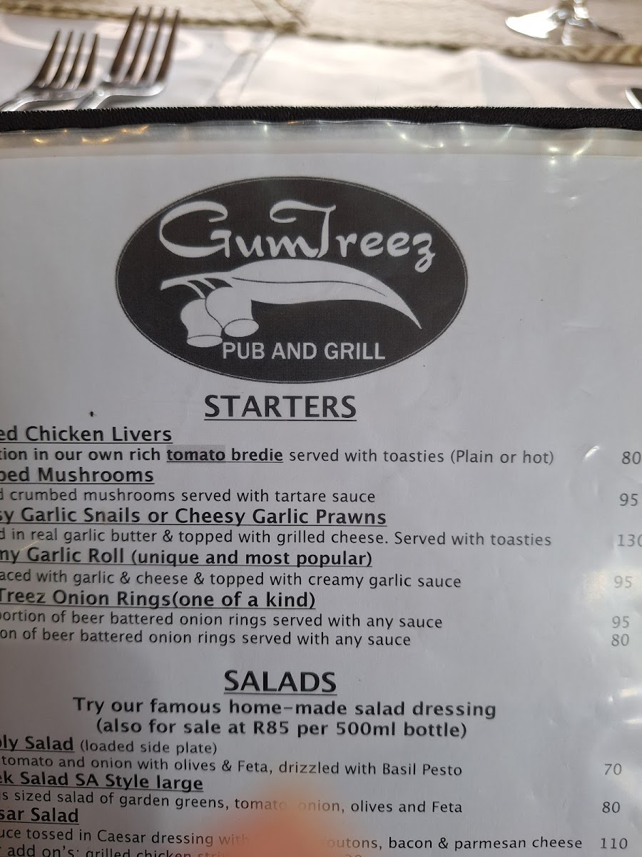 Menu Gumtreez Pub & Grill-6
