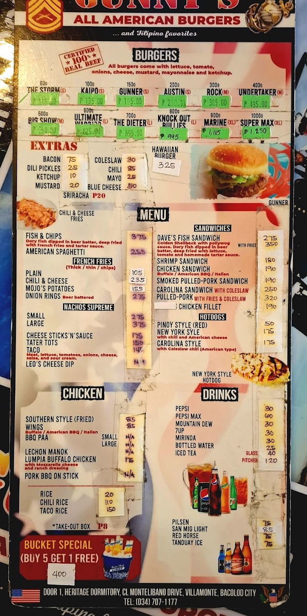 Menu Gunny's All American Burgerhouse-1