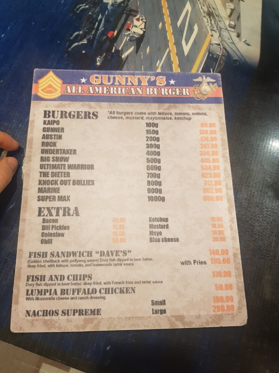 Menu Gunny's All American Burgerhouse-8