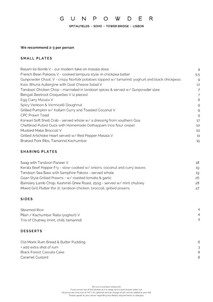 Menu Gunpowder Soho-1