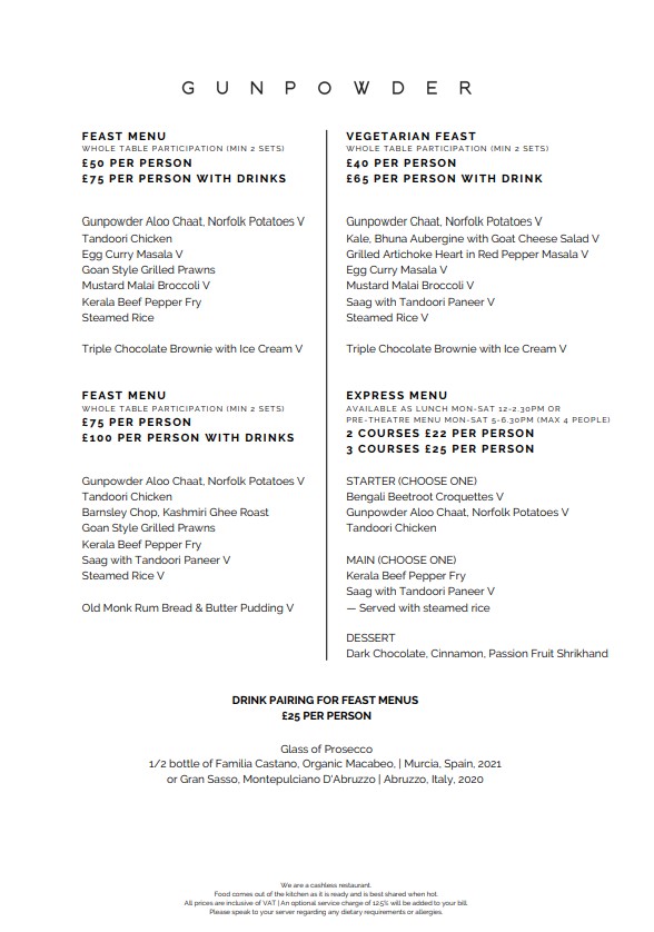 Menu Gunpowder Soho-10