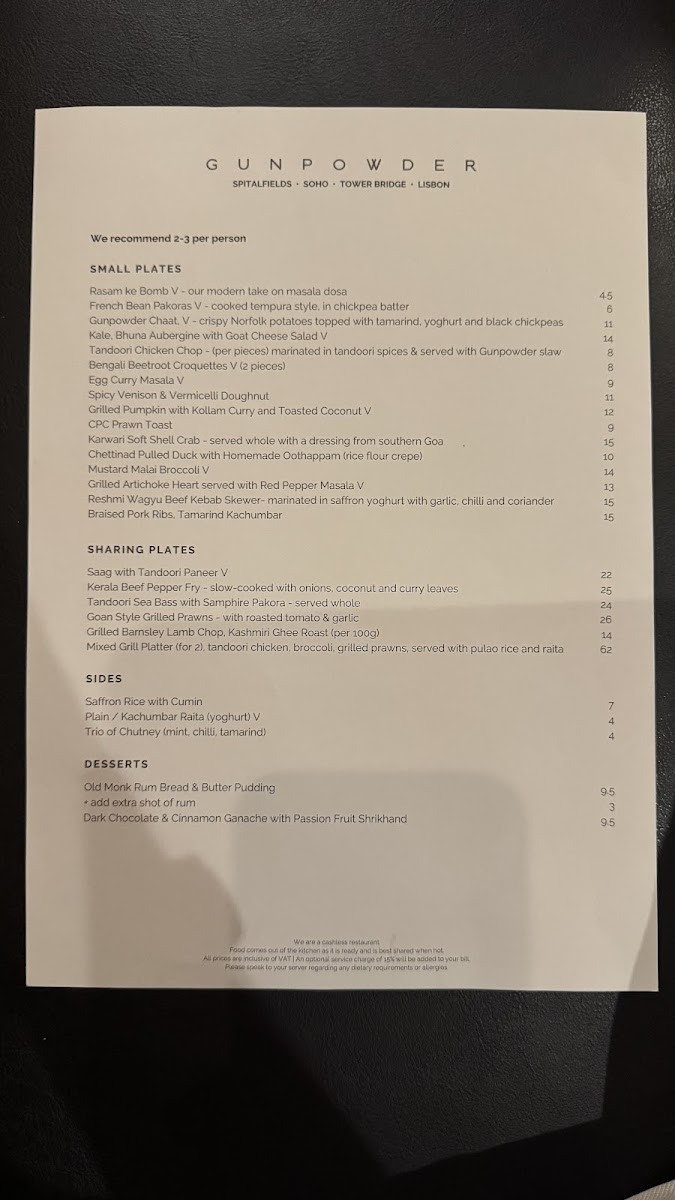 Menu Gunpowder Soho-4