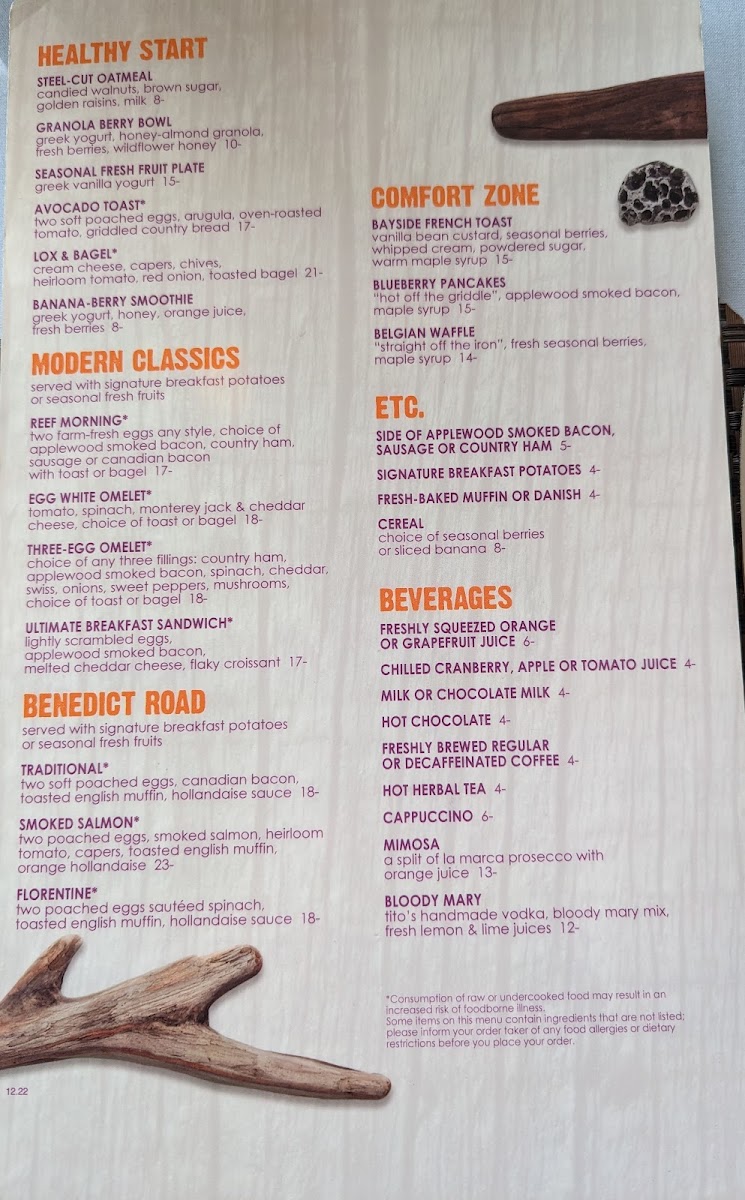 Menu Gus' Grille - Reefhouse Resort & Marina-1
