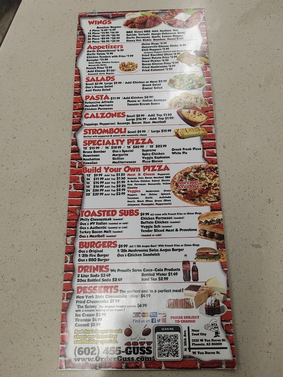 Menu Gus's New York Pizza-1