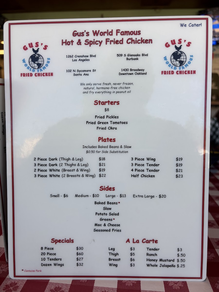 Menu Gus's World Famous Fried Chicken-8